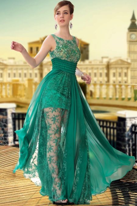 Зелена вечерна рокля