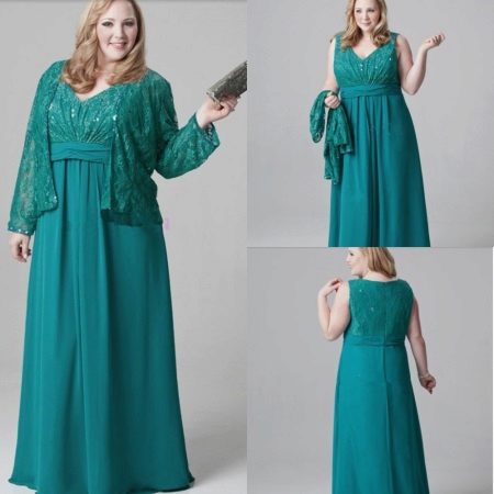 Smaragdové šaty pre tuk
