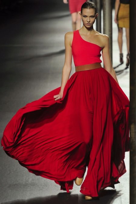 Vestido de noche rojo de Lanvin