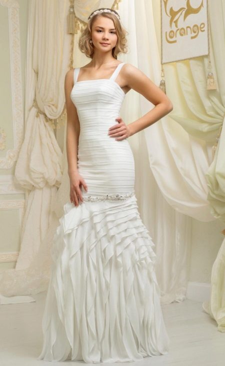 Mermaid wedding dress with flounce skirt not magnificent