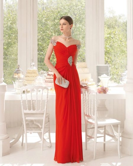 Аире Барцелона црвена хаљина у грчкој боји