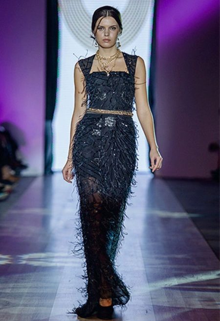 فستان سهرة مباشر من مجموعة Privee 2014 باللون الأسود