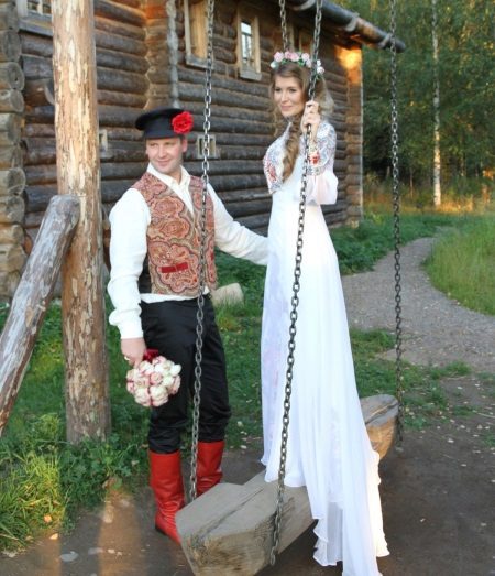 Svadobné šaty v ruskom štýle