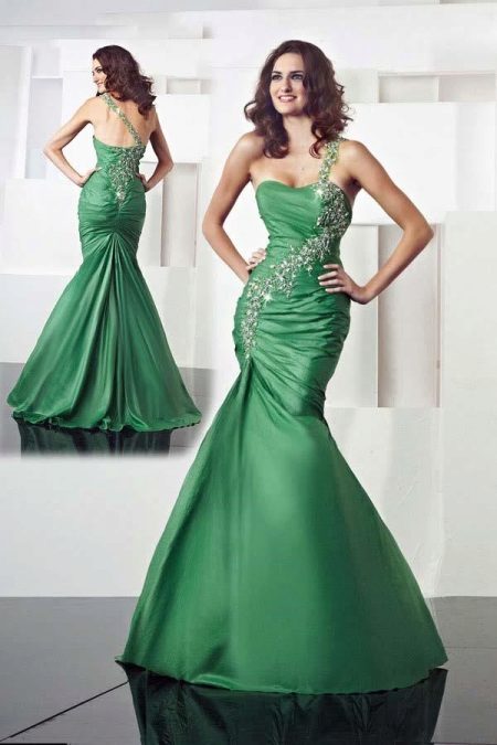 Svadobné šaty morská panna zelená