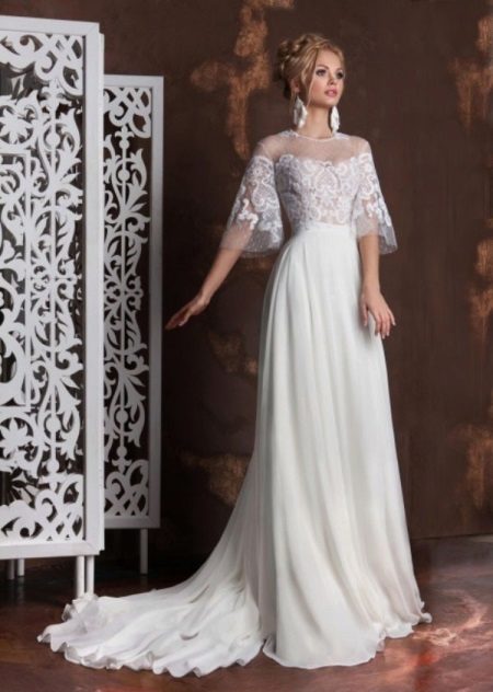 Elegante vestido de noiva fechado