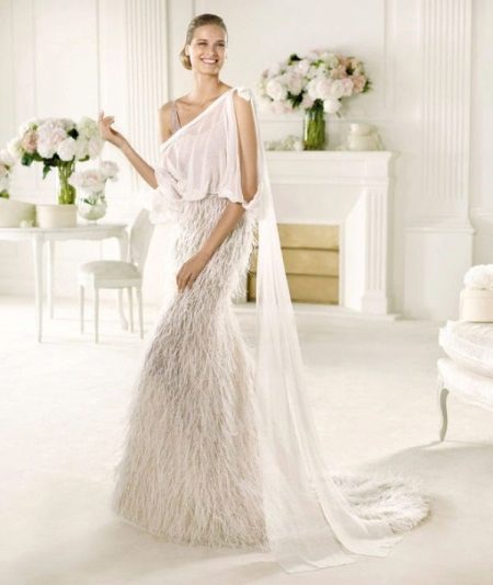 Fringe vestuvinė suknelė