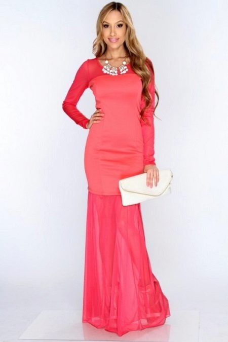 Neon pink coral dress