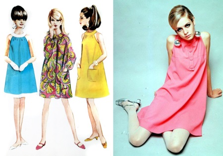 Рокля с линия - мода 60-те години