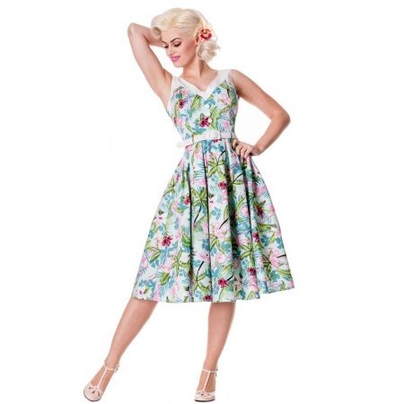 50-talets färglös ärmlös klänning