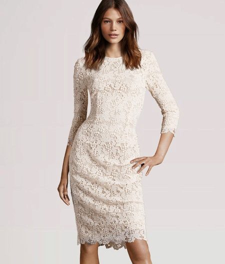  Three-Quarter Sleeve Lace Wedding Dress Medium Sleeve