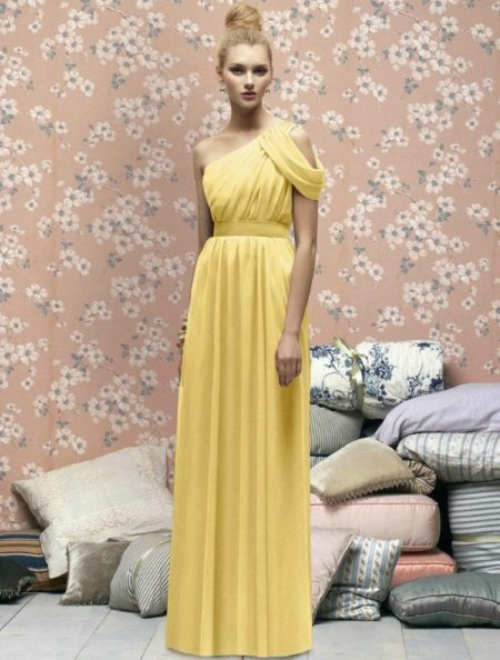 שמלת ערב יוונית צהובה