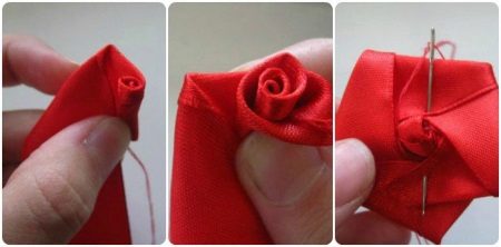 2 etapas de retorcer rosas de una cinta