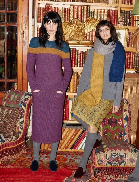 Vestido de lana con medias
