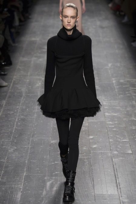 Wool dress with turtleneck