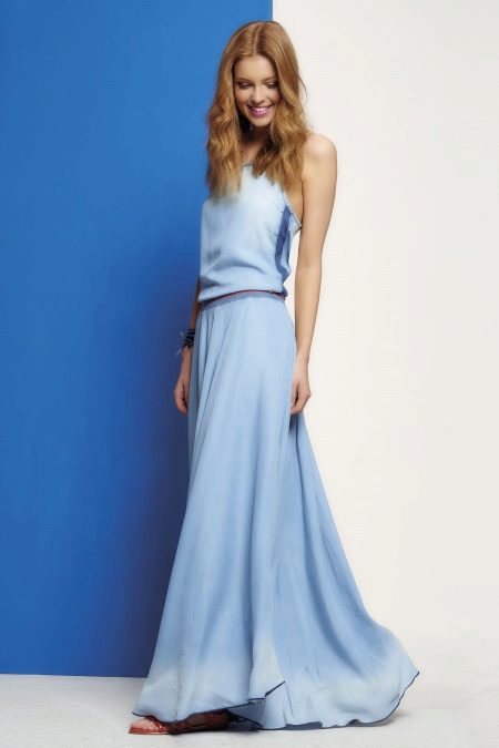 فستان كريب دي شاين أزرق