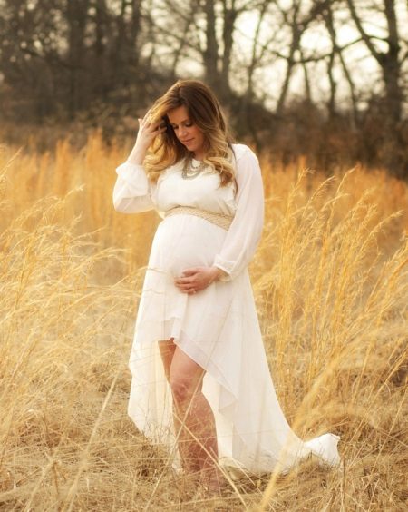 Zwangerschaps Boho jurk met hoge taille