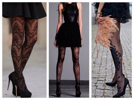 Openwork tights for a black dress