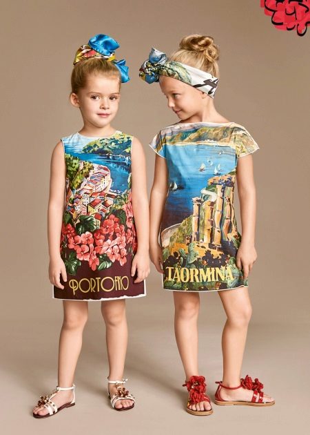 Лятна рокля за момичета с щампа