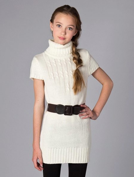Плетена пуловерна рокля за тийнейджър