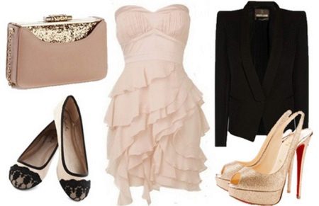 Beige dress and accessories