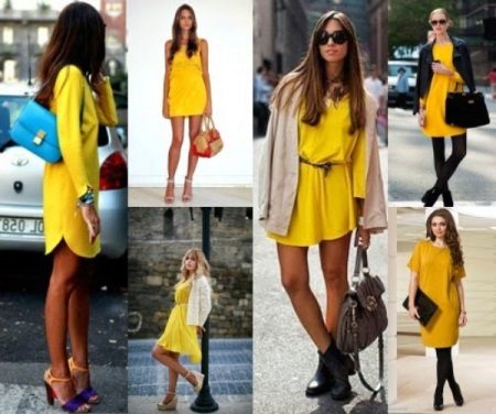 Sarı elbise ile kombinasyonlar