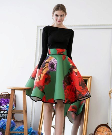 Large Floral Conical Skirt